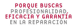Porque buscas profesionalidad, eficacia y garantía en la reparación